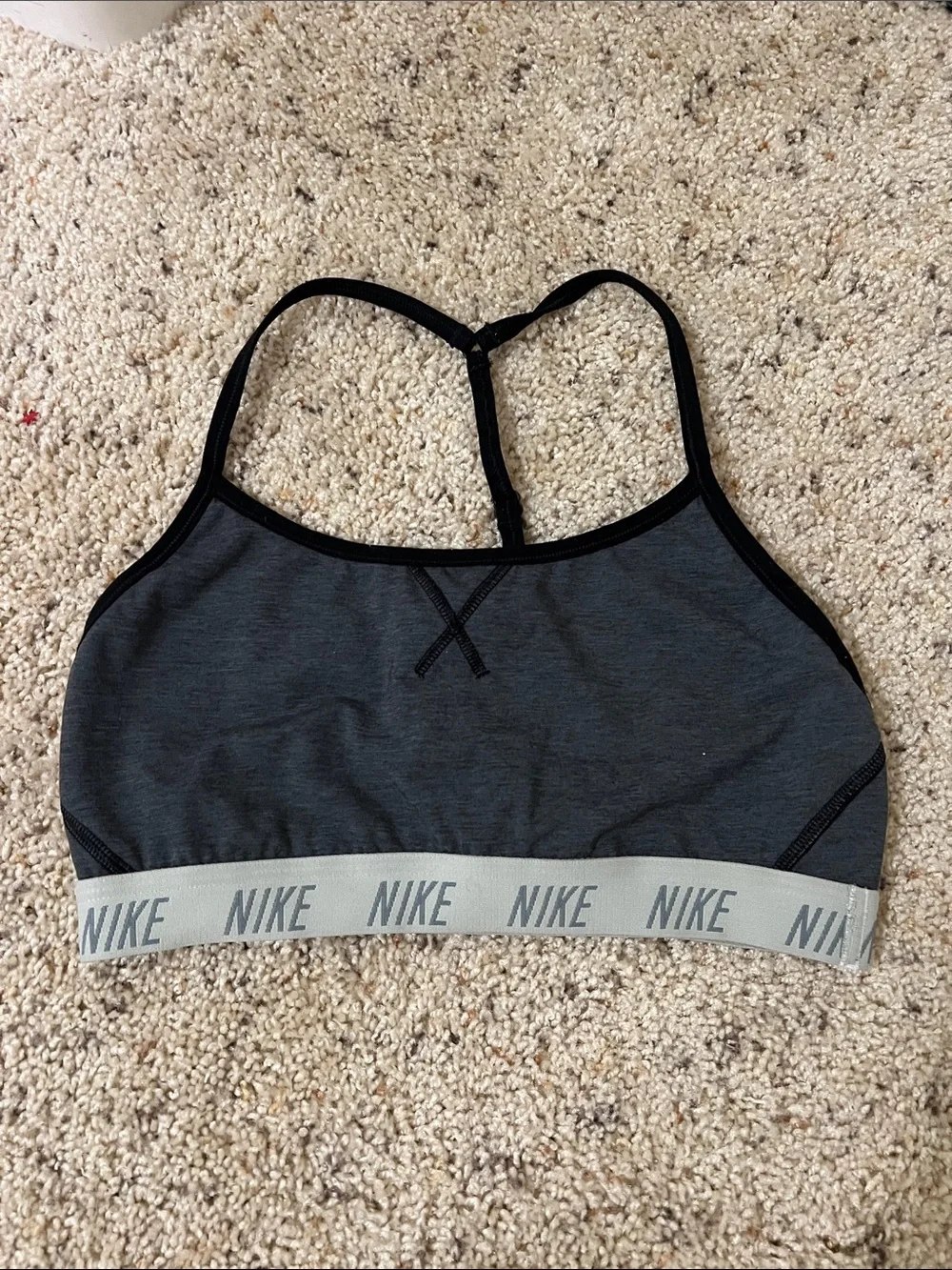 Nike Dark Gray & Black Racerback Sports Bralette